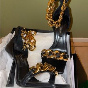Versace Medusa Chain Leather Sandal 7.5